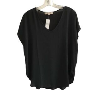 Loft Short Sleeve V-Neck Blouse -Small, New With Tags